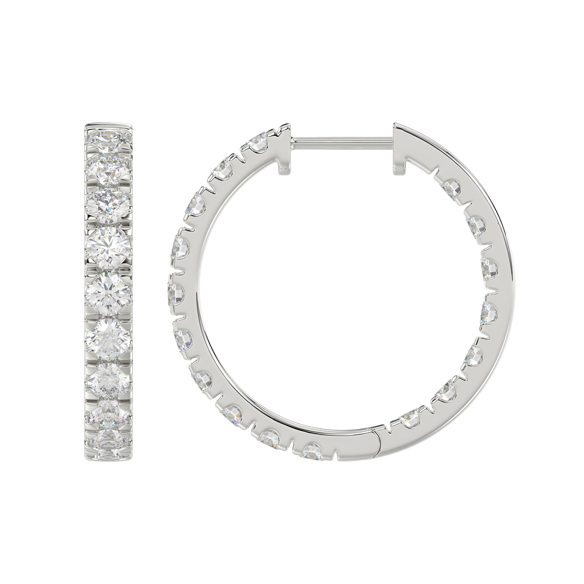 14K White Gold, flat view