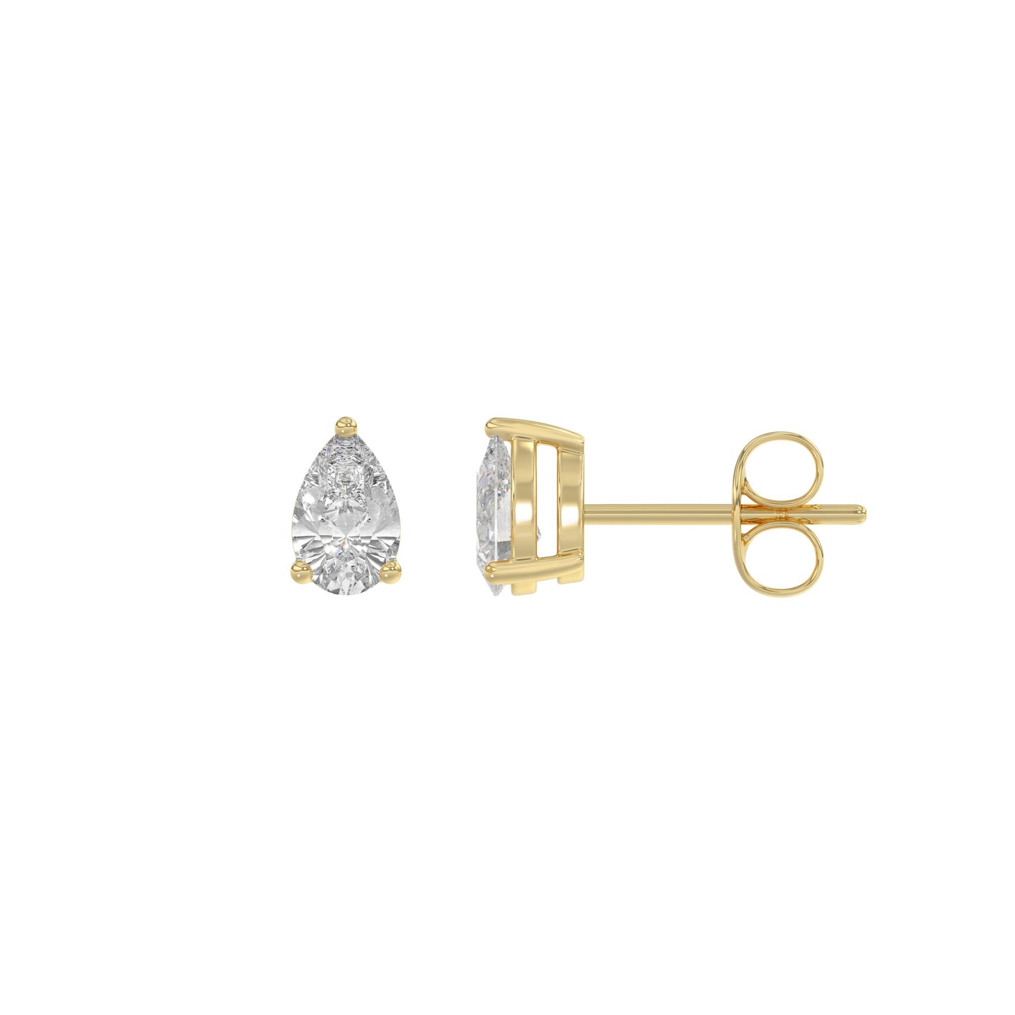 14K Yellow Gold, flat view