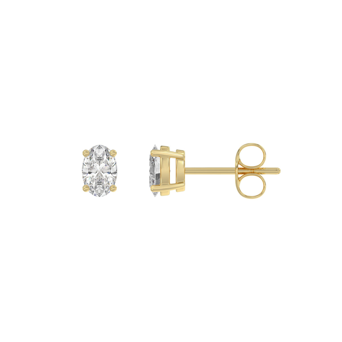 14K Yellow Gold, flat view