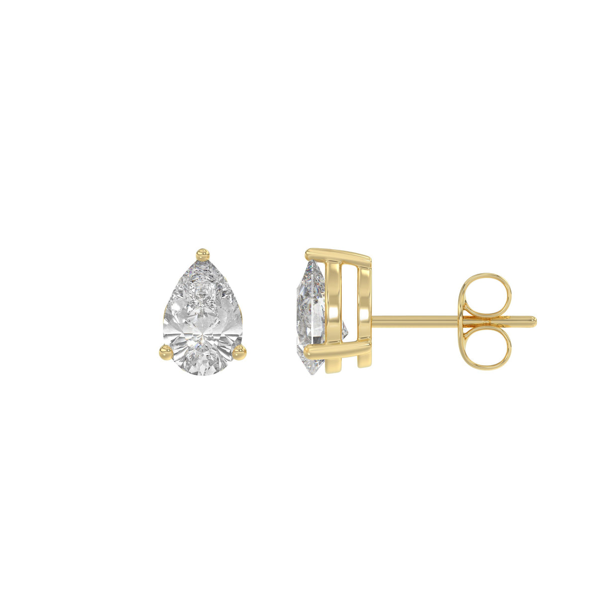 14K Yellow Gold, flat view