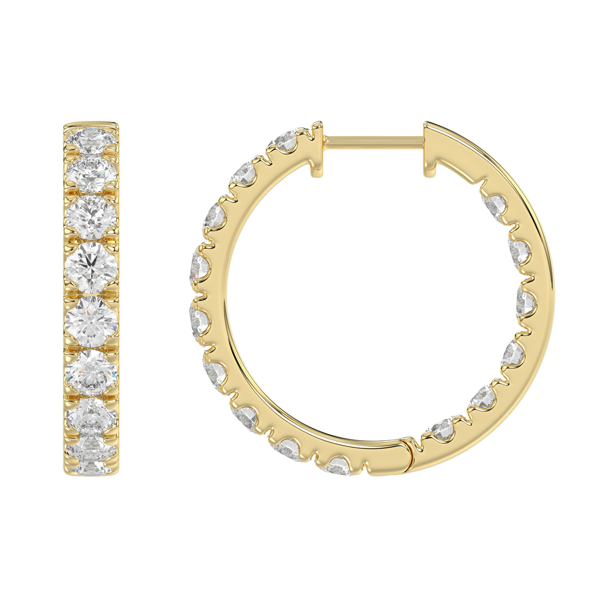 14K Yellow Gold, flat view