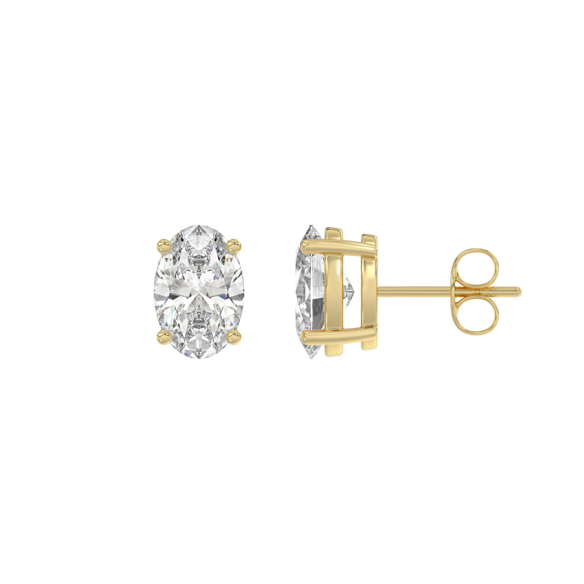 14K Yellow Gold, flat view