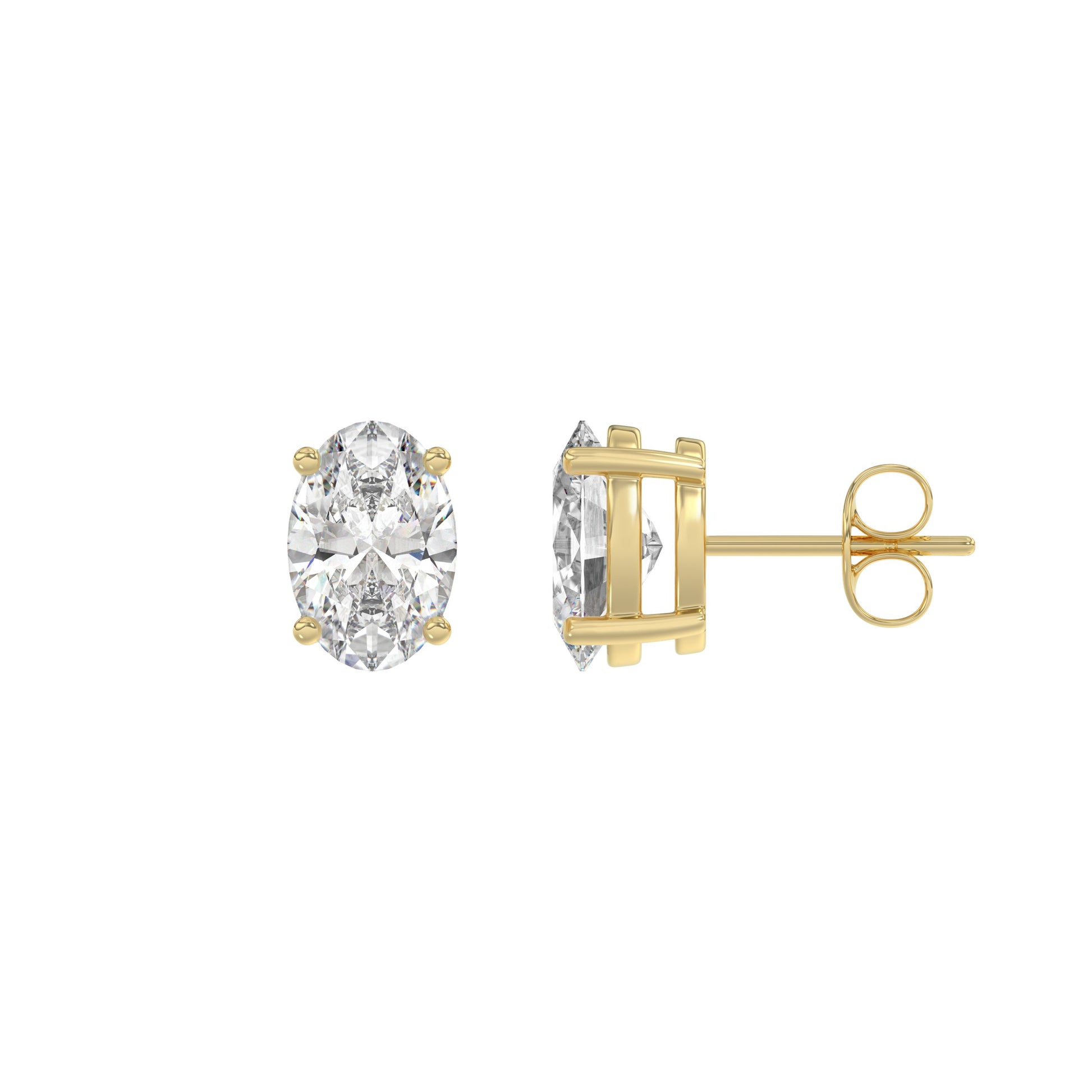 14K Yellow Gold, flat view