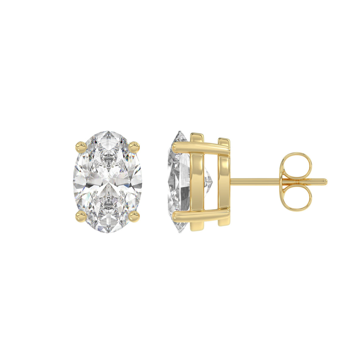 14K Yellow Gold, flat view