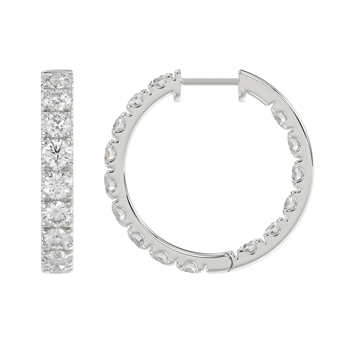 14K White Gold, flat view