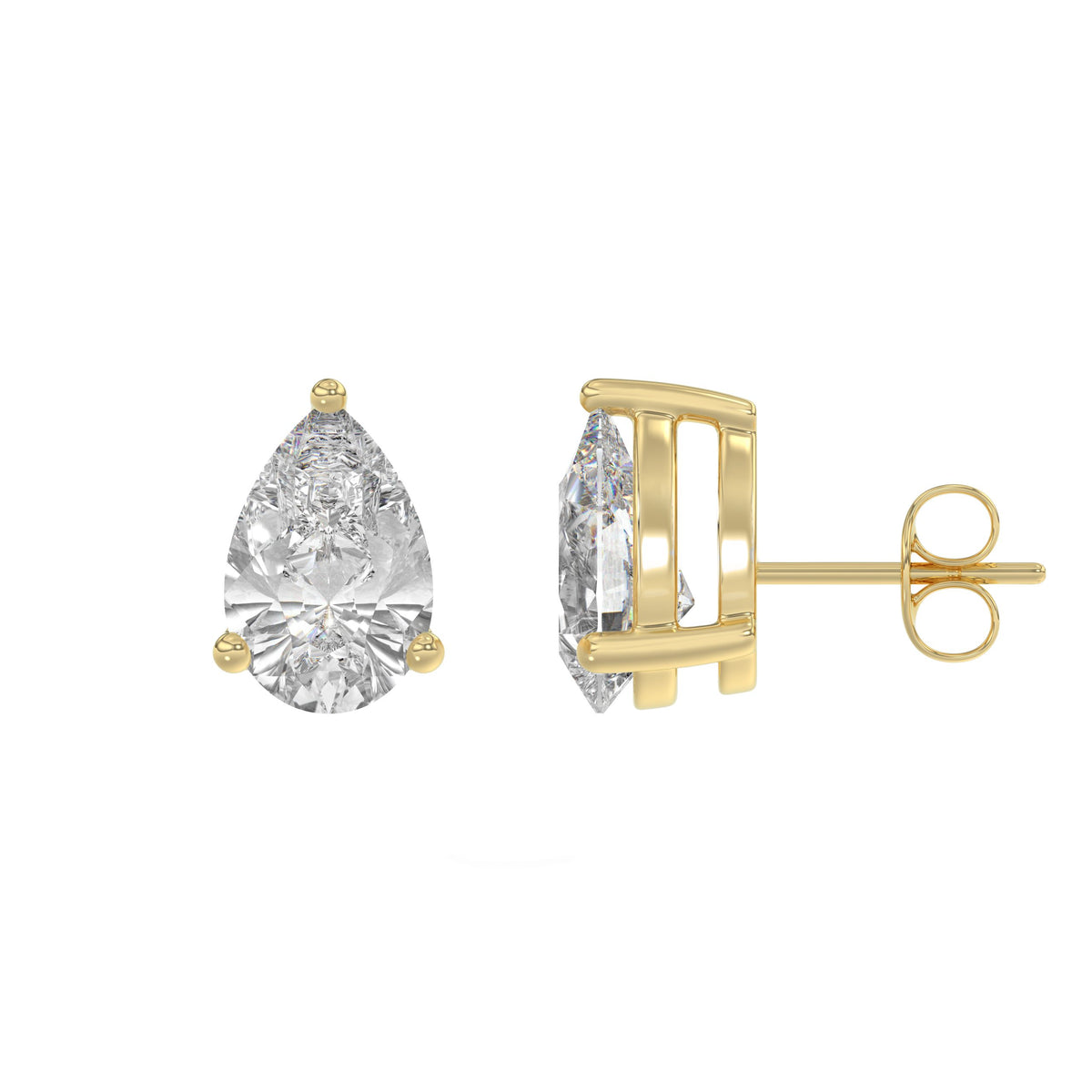 14K Yellow Gold, flat view