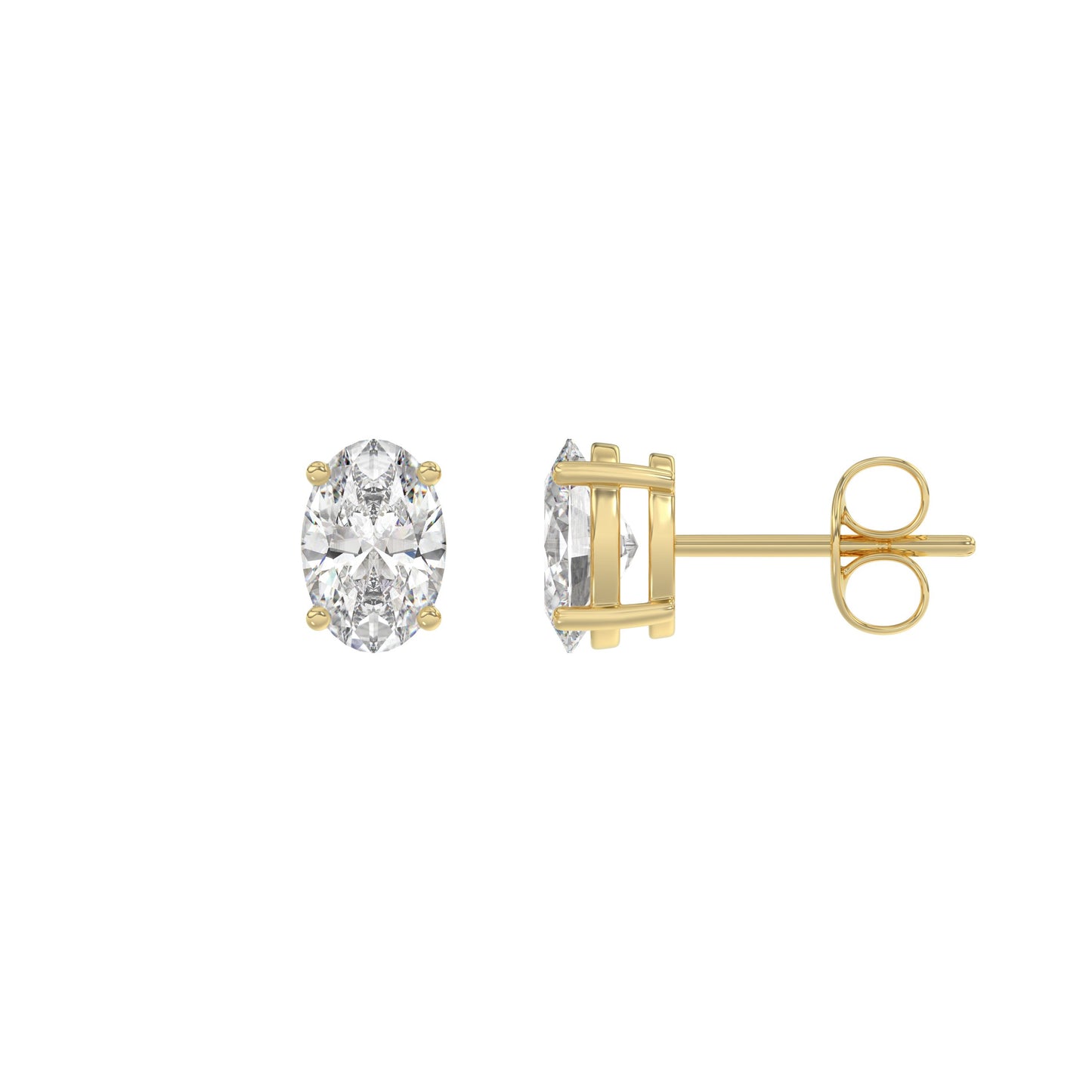 14K Yellow Gold, flat view