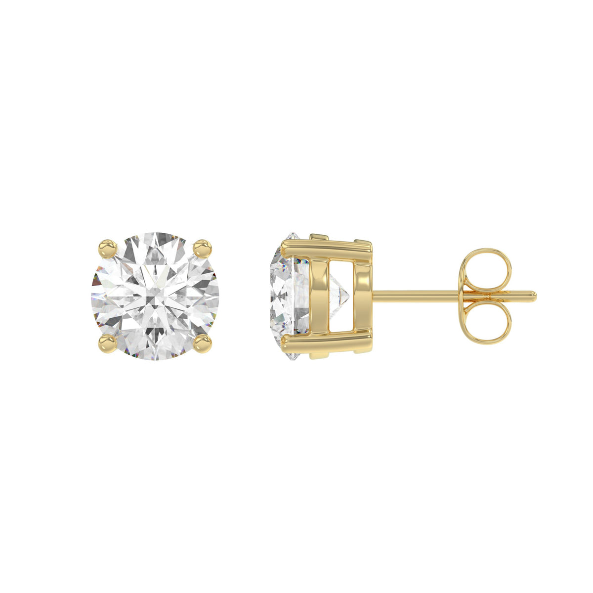 14K Yellow Gold, flat view