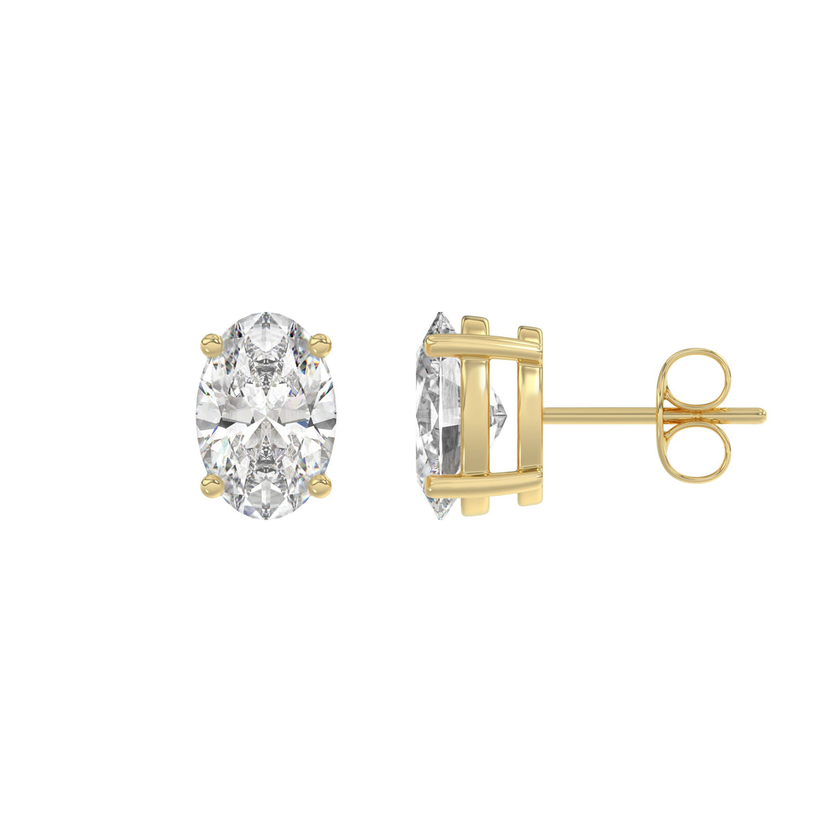 14K Yellow Gold, flat view