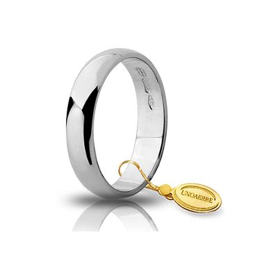 Fede UNOAERRE larga classica oro bianco 18k 4 grammi