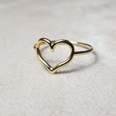 ESAURITO - Anello filo cuore oro giallo 18k (made in Italy)