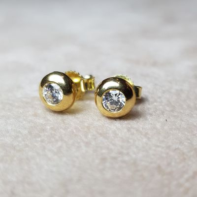 Orecchini in oro giallo 18k con zirconi (made in Italy)