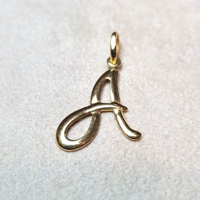 Pendente lettera 'A' oro giallo 18k (made in Italy)